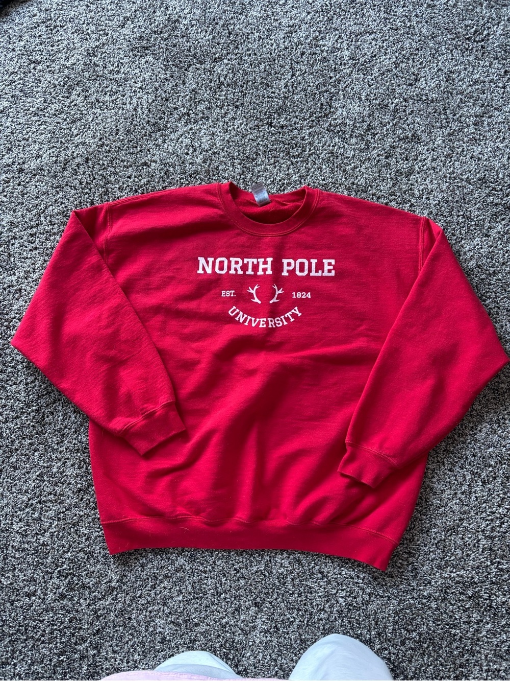 Gildan Red 'North Pole University' Crewneck Sweatshirt